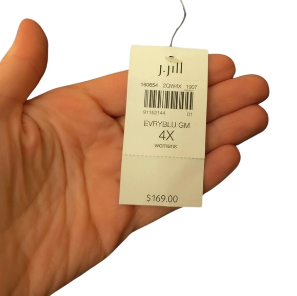 J. Jill New With Tags Women's Blue Floral V Neck Short Sleeve Maxi Dress 4X - Picture 11 of 11